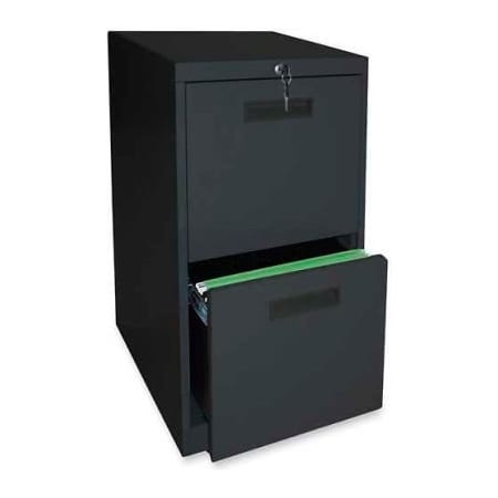 SP RICHARDS Lorell® File/File Mobile Pedestal File, 15"W x 19"D x 28"H, Black LLR67741